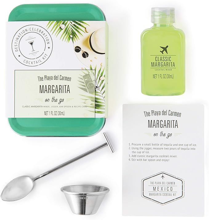 Thoughtfully Gifts, Cocktail Kit Travel Tin Gift Set, Includes Classic Margarita Cocktail Mixer, ... | Amazon (US)