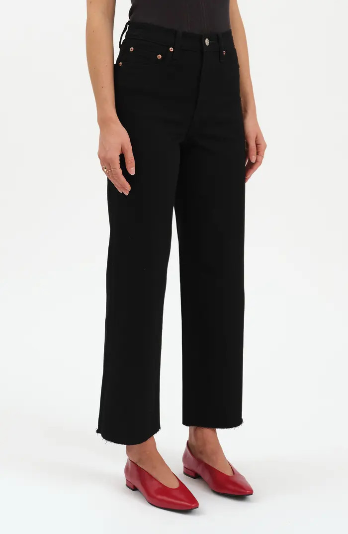 DAZE Pleaser High Waist Raw Hem Crop Jeans | Nordstrom | Nordstrom