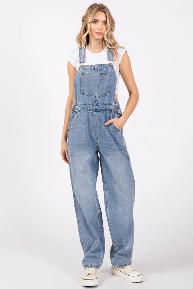 Blue Denim Front Pocket Overall | PinkBlush Maternity