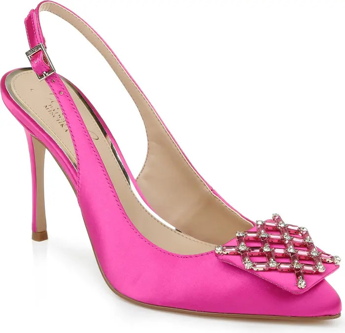 Jewel Badgley Mischka Lisbet Pointed Toe Slingback Pump | Nordstrom | Nordstrom