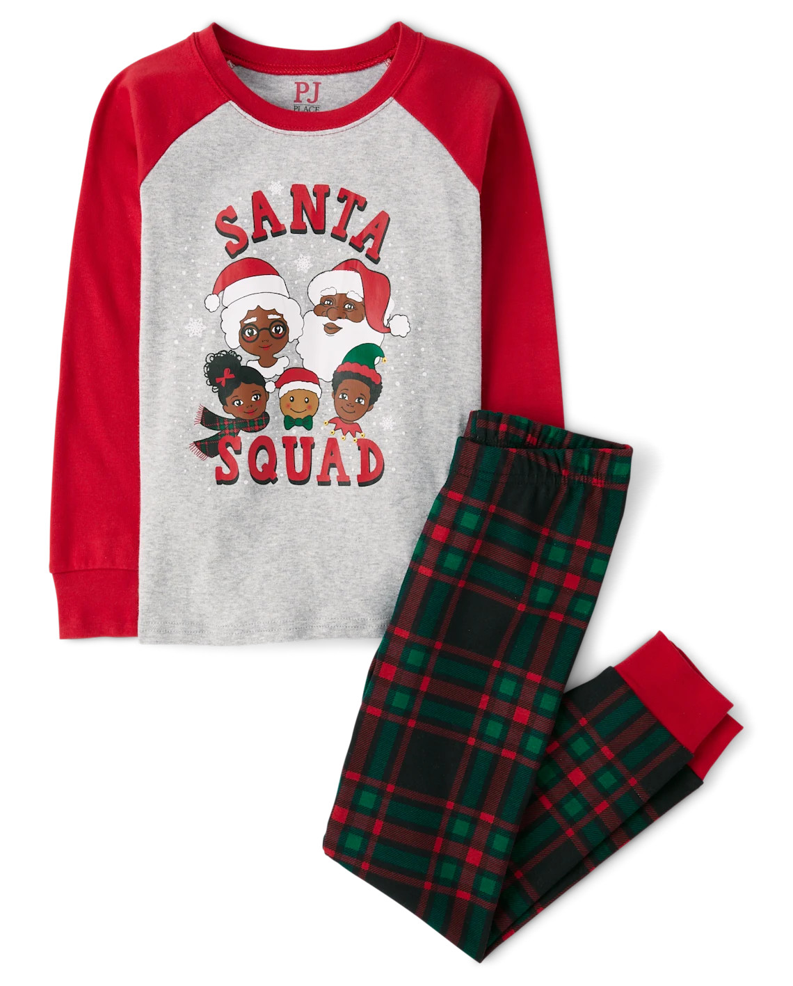 Kids Matching Family Santa Squad Snug Fit Cotton Pajamas - black | The Children's Place