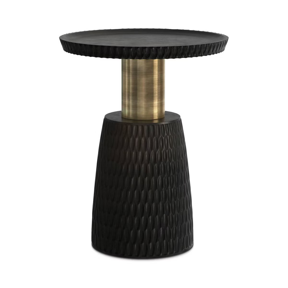 WyndenHall Violeta Side Table Black/Gold: Stain-Resistant, Mango Wood, Round Shape | Target