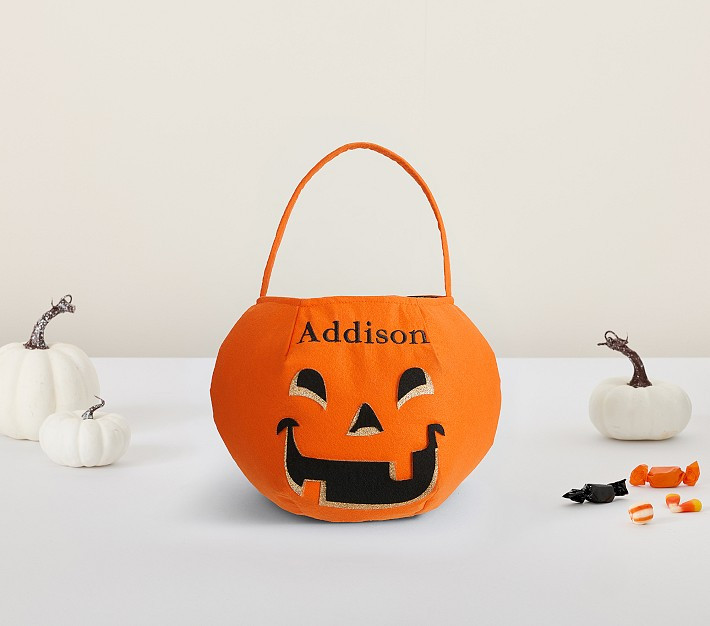Pumpkin Glitter Halloween Treat Bag | Pottery Barn Kids
