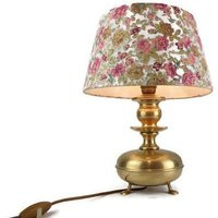 Antique Brass Table Lamp With Pink Flowers Shade, Vintage Lamp, Night | Etsy (US)