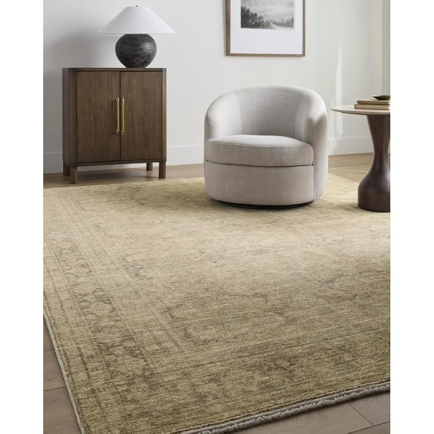 Livabliss x Galey Alix Fetscher V Vintage Damask Area Rug, 6'7" x 9'6" (7' x 10'), Dusy Sage | Amazon (US)