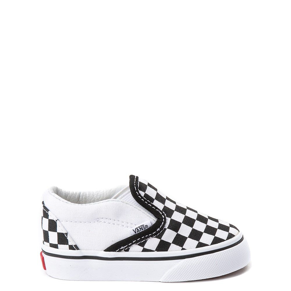 Vans Slip On Checkerboard Skate Shoe - Baby / Toddler - Black / White | Journeys