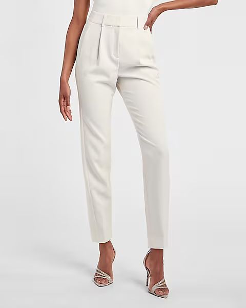 High Waisted Pleated Ankle Pant | Express