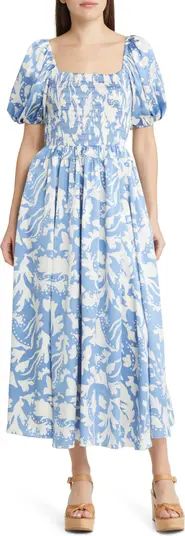 Abstract Print Smocked Bodice Dress | Nordstrom