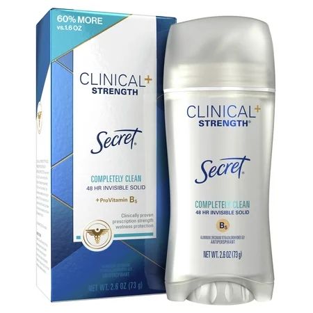 Secret Clinical Strength Antiperspirant Deodorant Invisible Solid Completely Clean 2.6 oz | Walmart Online Grocery