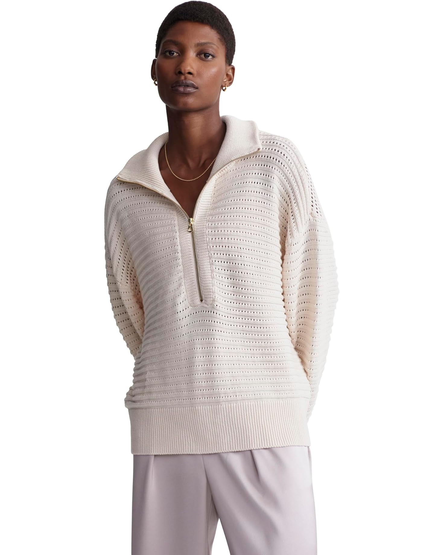 Tara Pointelle 1/2 Zip | Zappos