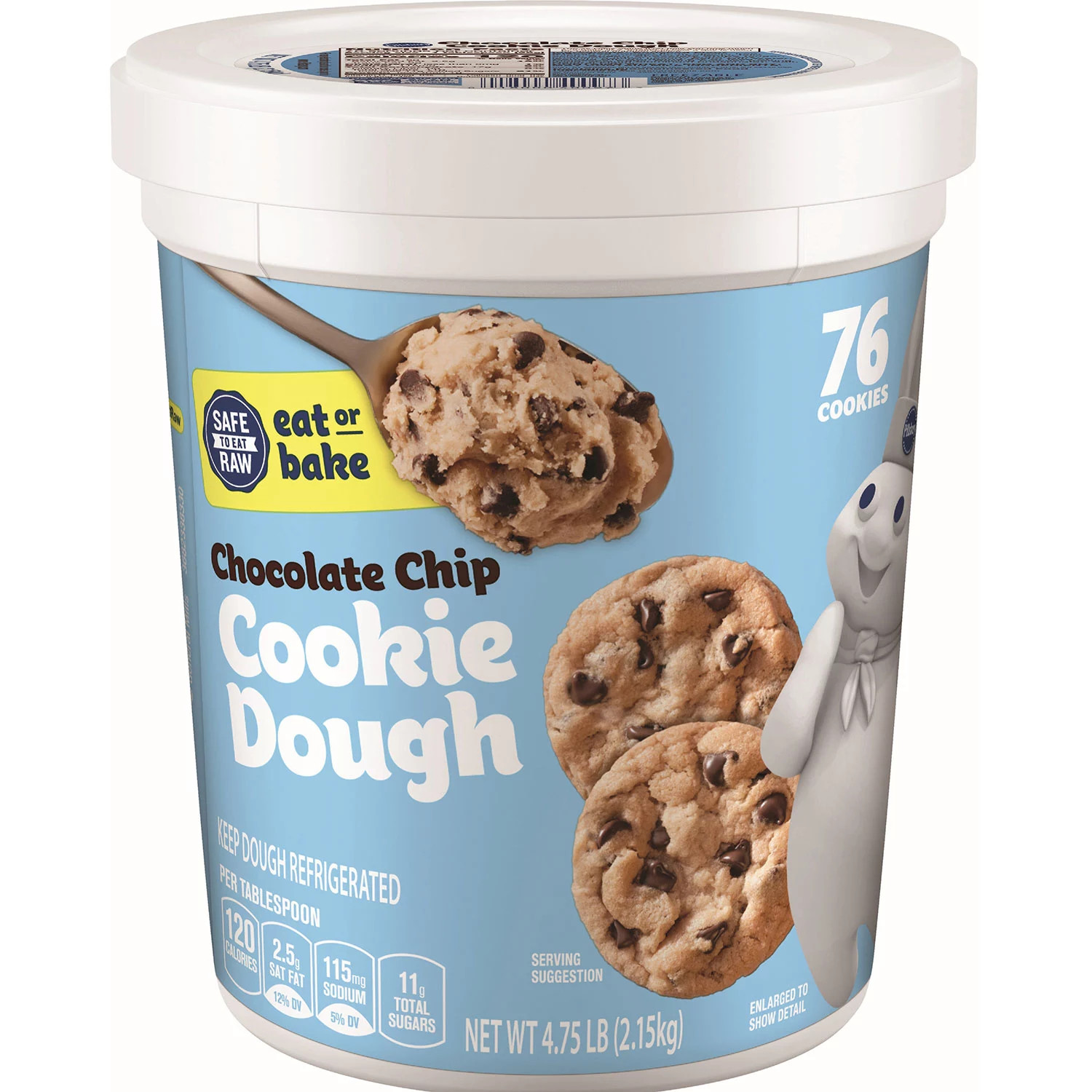 Pillsbury Chocolate Chip Cookie Dough Tub, 4.75 lbs. | Sam's Club