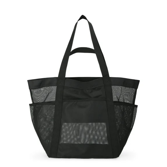 No Boundaries Women's Mesh Tote Bag, Black | Walmart (US)
