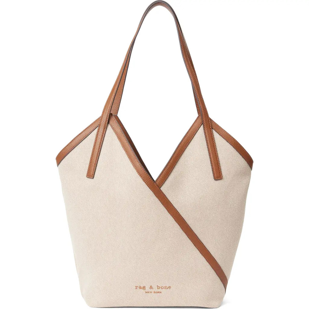 rag & bone Alix Leather Trim Canvas Tote in Natural/Tan at Nordstrom | Nordstrom