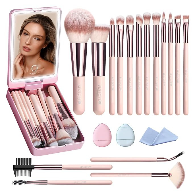 Makeup Brushes with Case, 20PCs Travel Makeup Brush Set, Foundation Concealer Blush Eyeshadow Bru... | Amazon (US)
