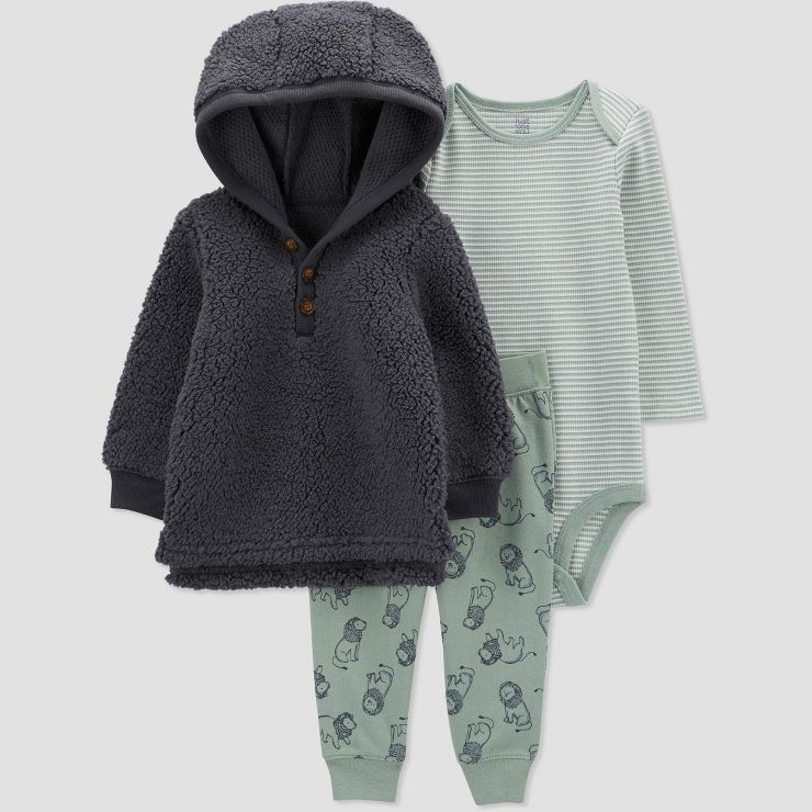 Carter&#39;s Just One You&#174; Baby Boys&#39; Top &#38; Bottom Set - Charcoal Gray/Mint Green Ne... | Target