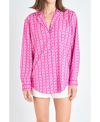 Women's Printed Satin Shirt | Macy's