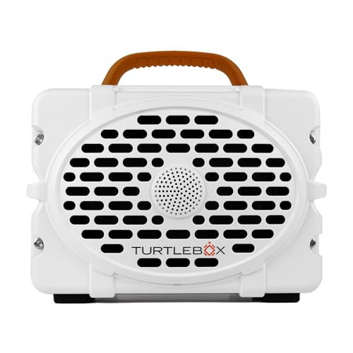 Turtlebox Gen 2: Loud! Outdoor Portable Bluetooth 5.0 Speaker | Rugged, IP67, Waterproof, Impact Resistant & Dustproof (Full Sound, Plays to 120db, Pair 2X for True L-R Stereo), White/Burnt Orange | Amazon (US)