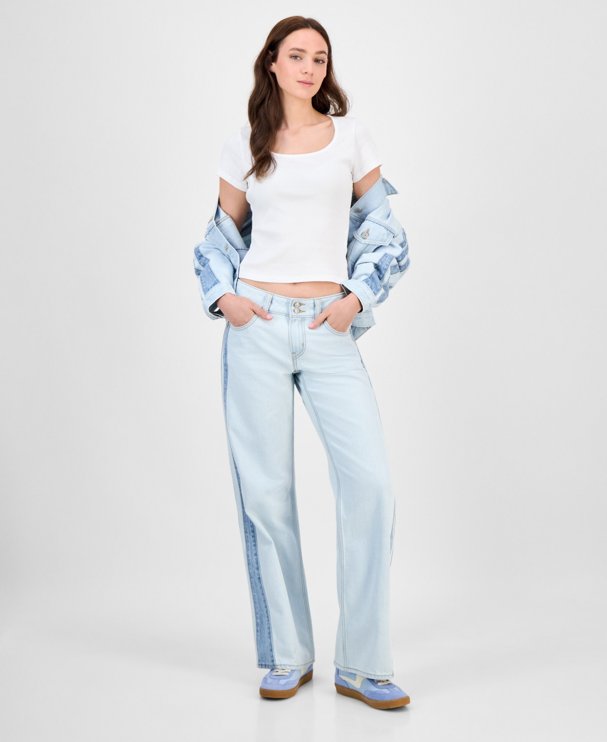 Levi's Women's Superlow Straight-Leg Loose Jeans - Stripe Hyp | Macy's