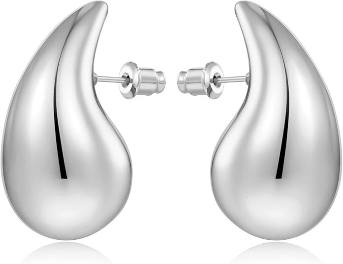 MUYAN Gold Silver Chunky Earrings for Women Lightweight Teardrop Earrings Fashion Jewelry Gift | Amazon (US)