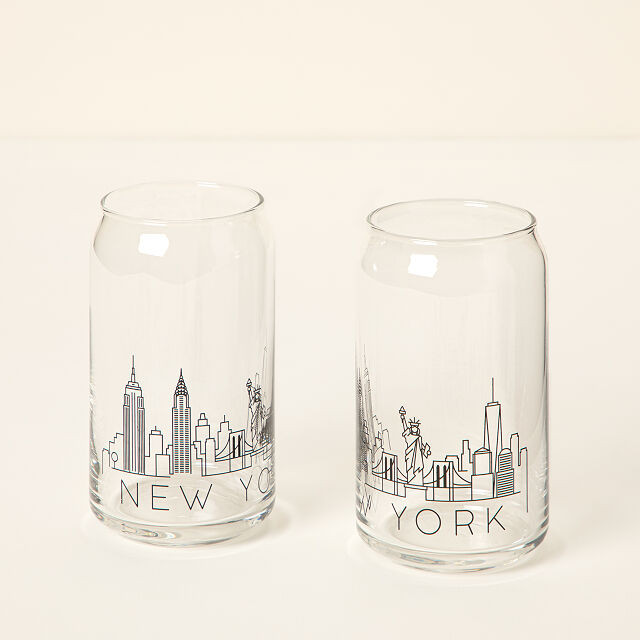 City Skyline Beer Glasses - Set of 2 | UncommonGoods
