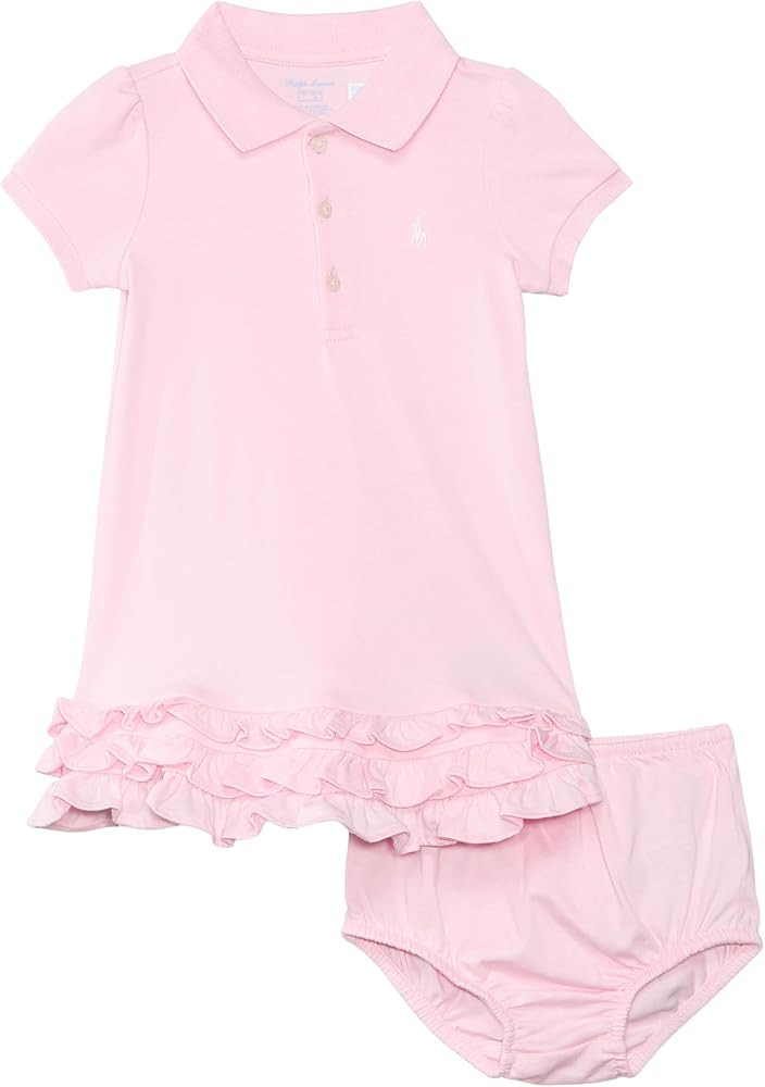 Polo Ralph Lauren Baby Girls' Ruffled Cotton Polo Dress & Bloomer (Toddler) | Amazon (US)