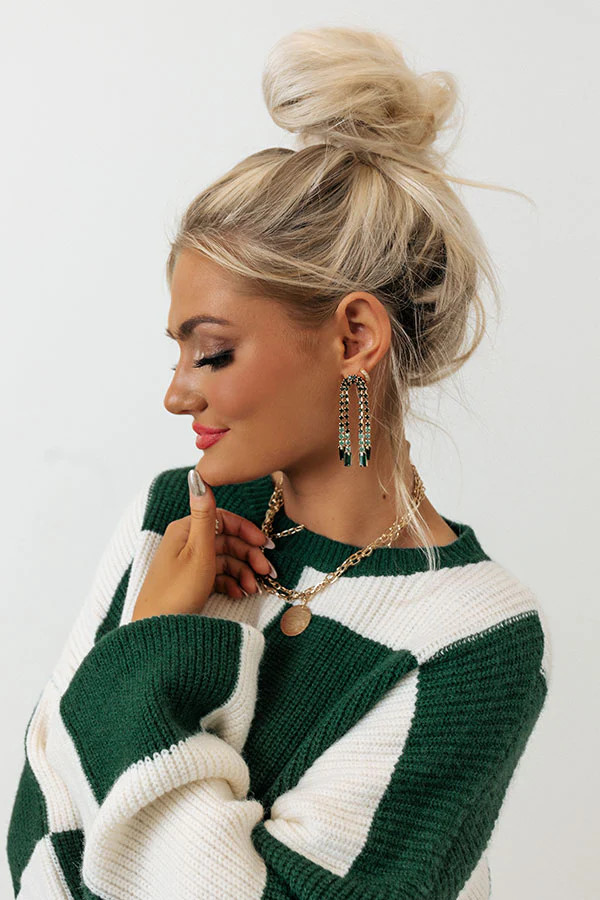 Luxe Feeling Earrings in Green | Impressions Online Boutique