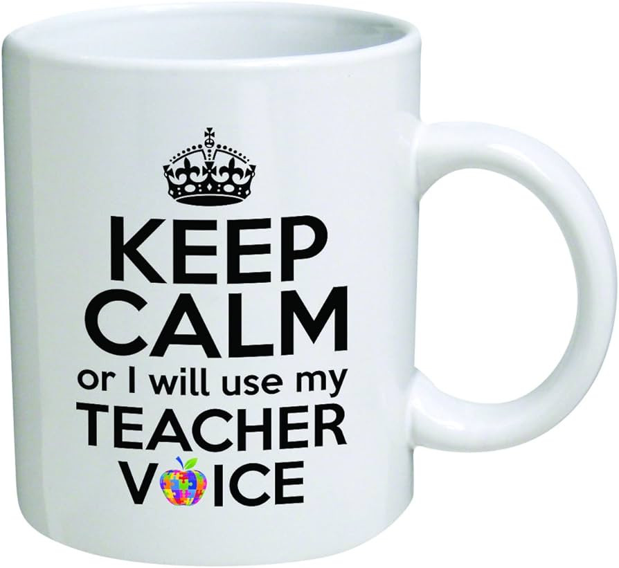 Funny Mug 11OZ - Keep calm or I will use my teacher voice - Math, Sciences, English, Preschool, S... | Amazon (US)