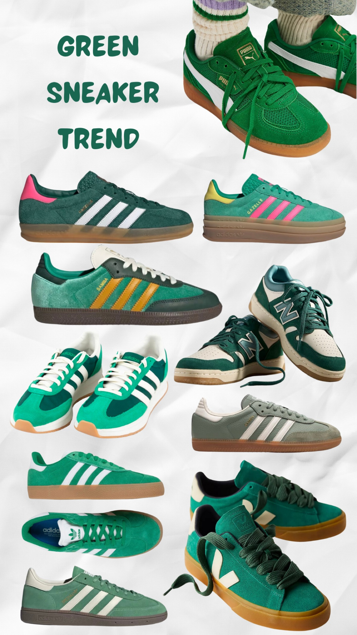 Green Sneaker Trend #adidas #shoeaddict #shoeshopping 

#LTKShoeCrush
