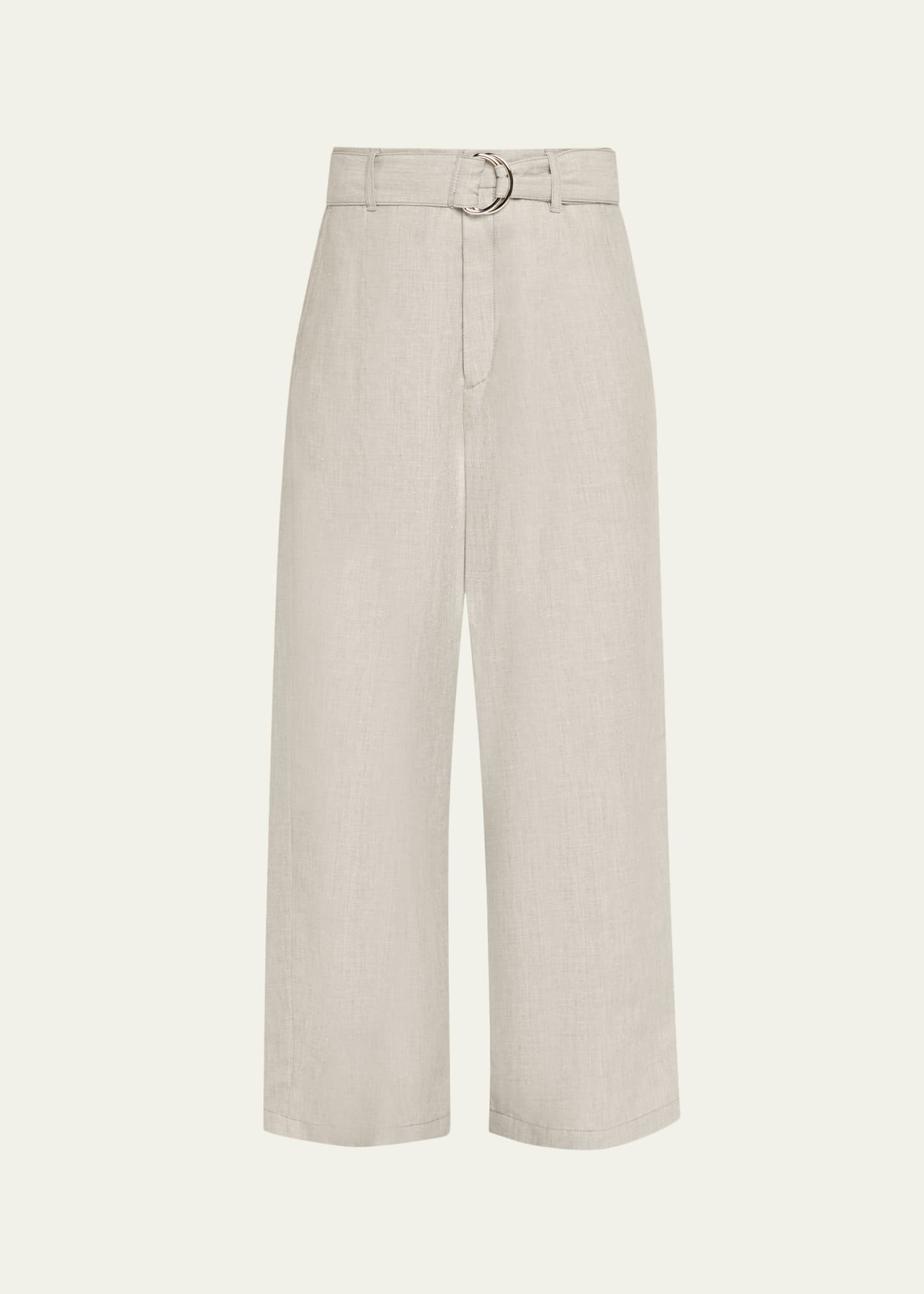 MARIA MCMANUS Chambray Belted Wide-Leg Cropped Pants | Bergdorf Goodman