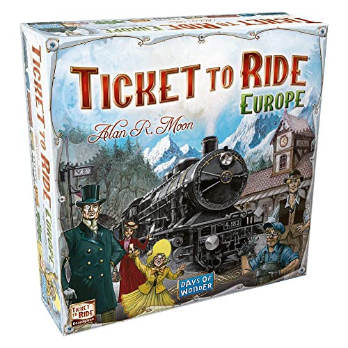 Asmodee Ticket to Ride Europe Board Game - Embark on a Railway Adventure Across The Continent! Fun Family Strategy Game for Kids & Adults, Ages 8+, 2-5 Players, 30-60 Min Playtime | Amazon (US)