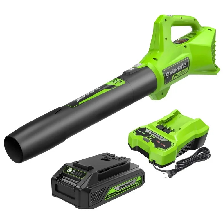Greenworks 24V Cordless Axial Blower (90 Mph / 320 Cfm) with 2Ah USB Battery & Charger 2415702 | Walmart (US)
