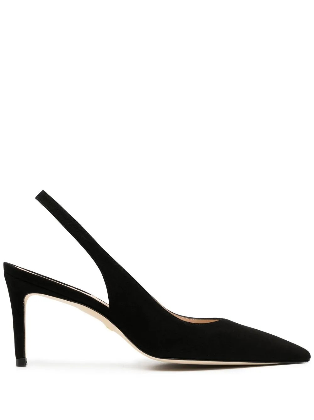 Stuart Weitzman Pointed 75mm Suede Slingback Pumps - Farfetch | Farfetch Global