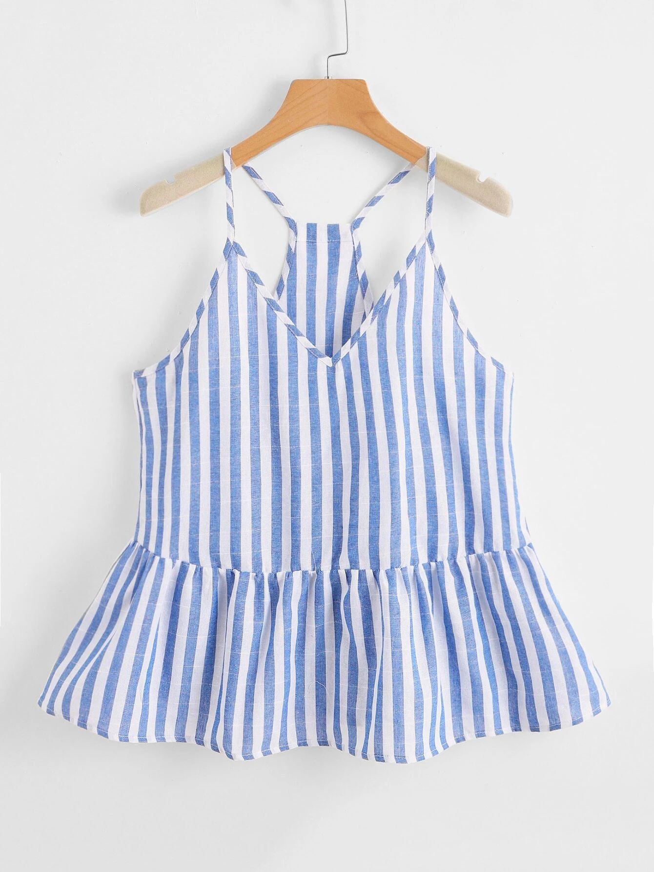 SHEIN Striped Peplum Cami Top | SHEIN