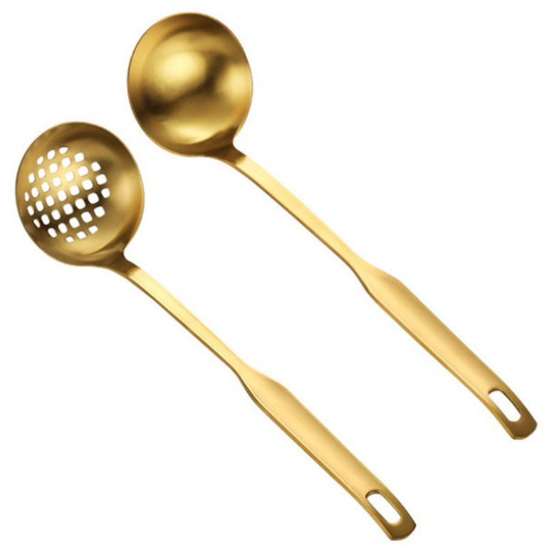 Gold Soup Ladle Colander Set,Stainless Steel Spoon,for Cooking(2 PCS) | Walmart (US)
