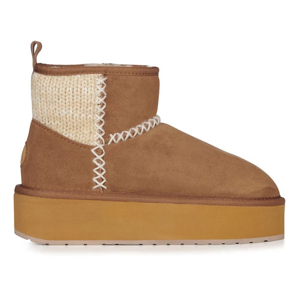 Women's Emu Australia Stinger Knit Flatform Boots 7 Chestnut | Scheels Sports