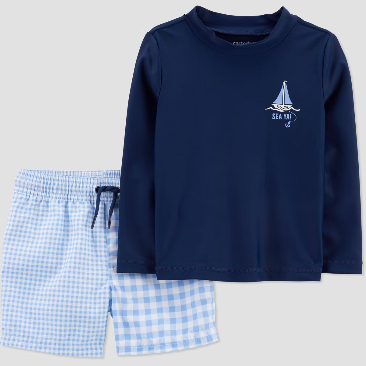 Carter's Just One You® Toddler Boys' 2pc Boat Rash Guard Set - Blue | Target