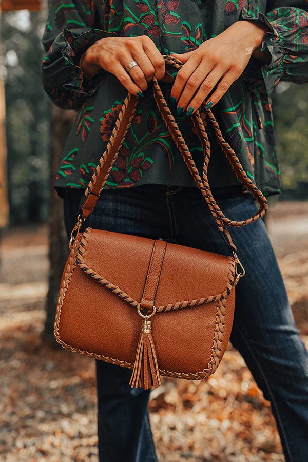 The Lyla Faux Leather Crossbody In Cinnamon | Impressions Online Boutique