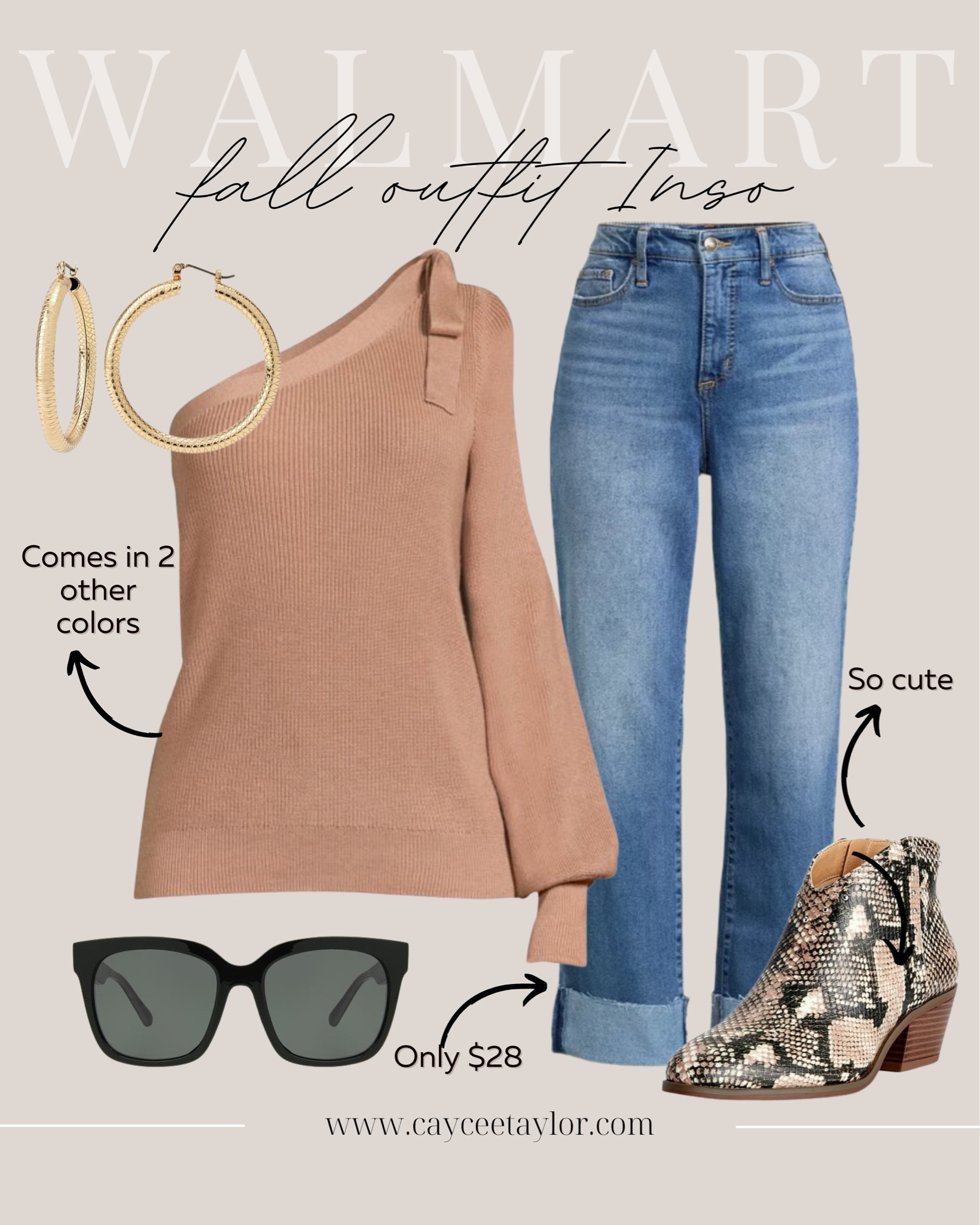 Walmart fashion - Walmart - fall fashion - snake skin booties - denim jeans - gold hoop earrings - fall outfit 

#LTKSeasonal #LTKunder100 #LTKstyletip