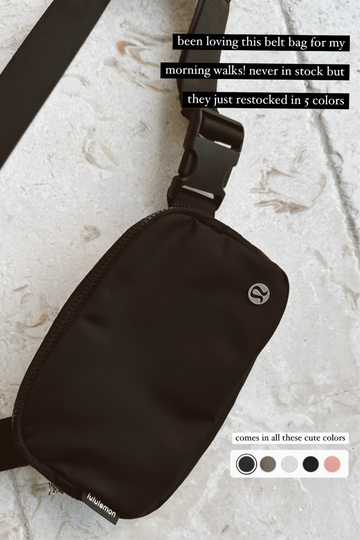 Lululemon everyday belt bag back in stock #beltbag #lululemon #activewear #fanny #workoutgear 

#LTKunder50 #LTKFind #LTKfit