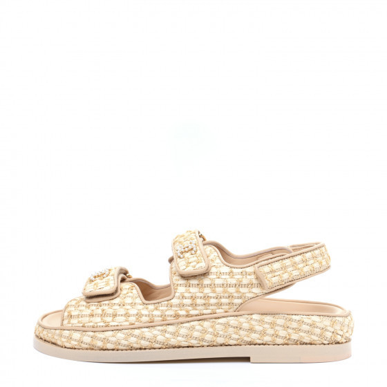 CHANEL

Braided Fabric Velcro Dad Sandals 39 Beige | Fashionphile