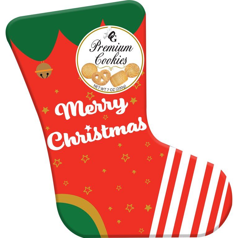 7oz Christmas Stocking Premium Butter Cookie Tin | Walmart (US)