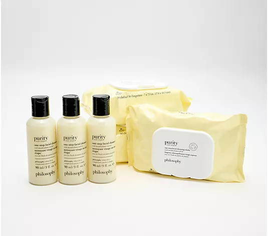 Make Your Selection: philosophy purity (3) 3oz cleansers & (3) 30ct cloths facial set | QVC