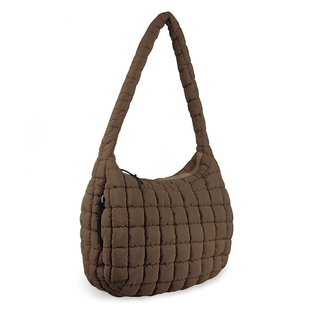 Quilted Puffer Tote Bag Purse Puffy Crossbody Shoulder Bag,Lightweight Nylon Hobo Bag Puffer Carr... | Amazon (US)
