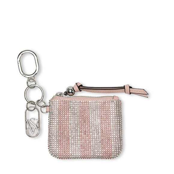 Victoria’s Secret Pink & Silver Rhinestone Coin Pouch Keychain NWT | Poshmark