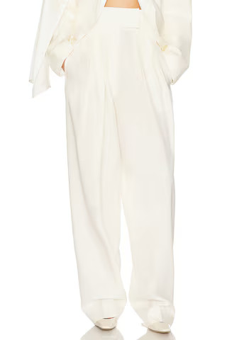 High Waist Pleated Suit Trouser in Wool | FWRD 