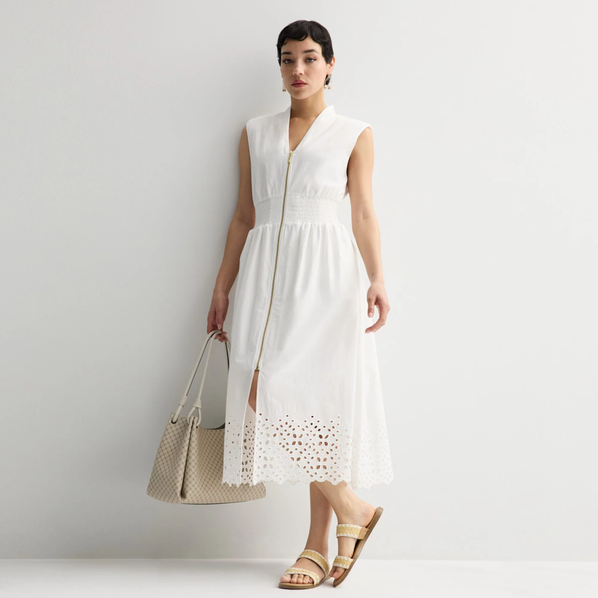 Women's Nine West Zip Front Midi Dress | Kohl's