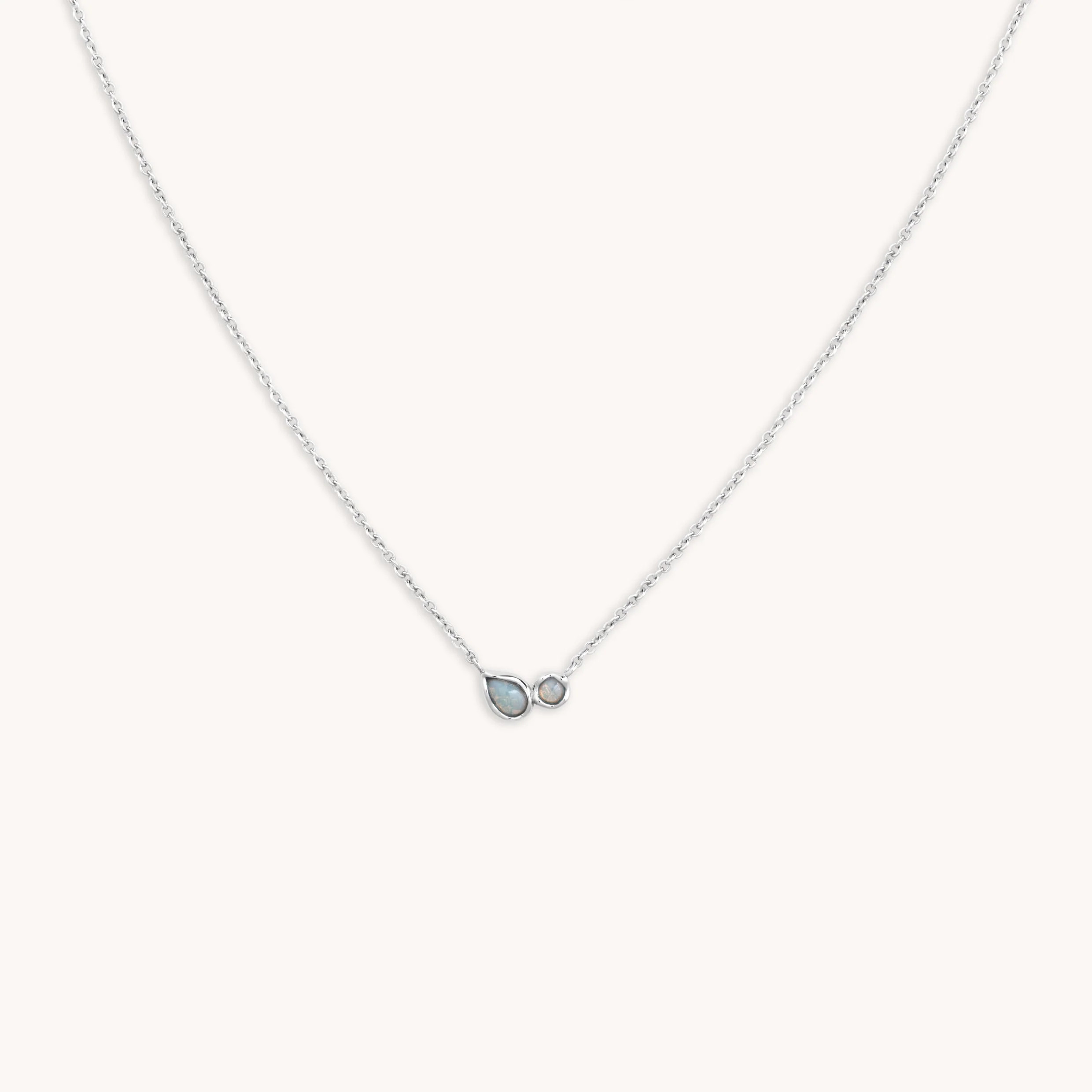 Opal Cluster Silver Charm Necklace | Astrid & Miyu | Astrid & Miyu US