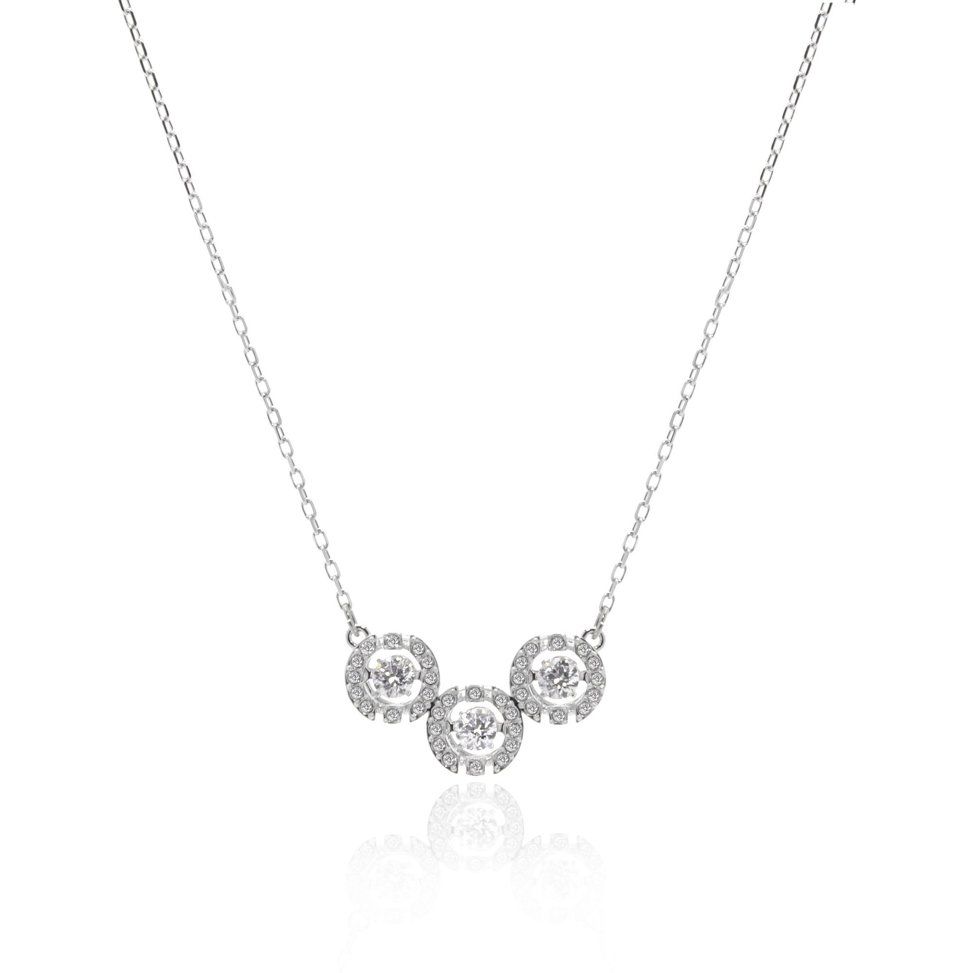 Swarovski Sparkling Rhodium Plated Czech White Crystal Necklace 5465275 | ShopWorn | Shop Worn