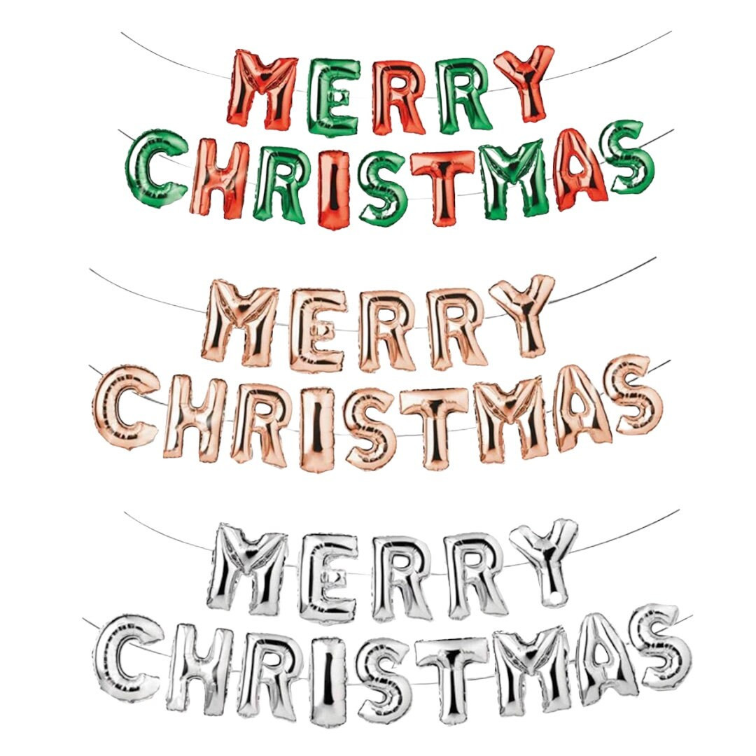 Merry Christmas Balloon Banner Decoration Xmas Foil Balloons for Christmas Party Decor UK | Etsy (US)