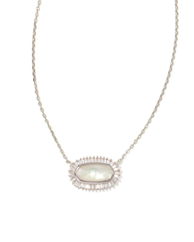 Baguette Elisa Silver Pendant Necklace in Ivory Mix | Kendra Scott